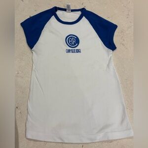 CBR Camp Blue Ridge Cap sleeve t shirt white/blue Size Small